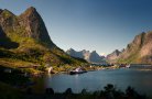 River town (Norway, Lofotr)