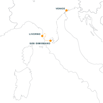 San Gimignano – Livorno (transbordador durante la noche)